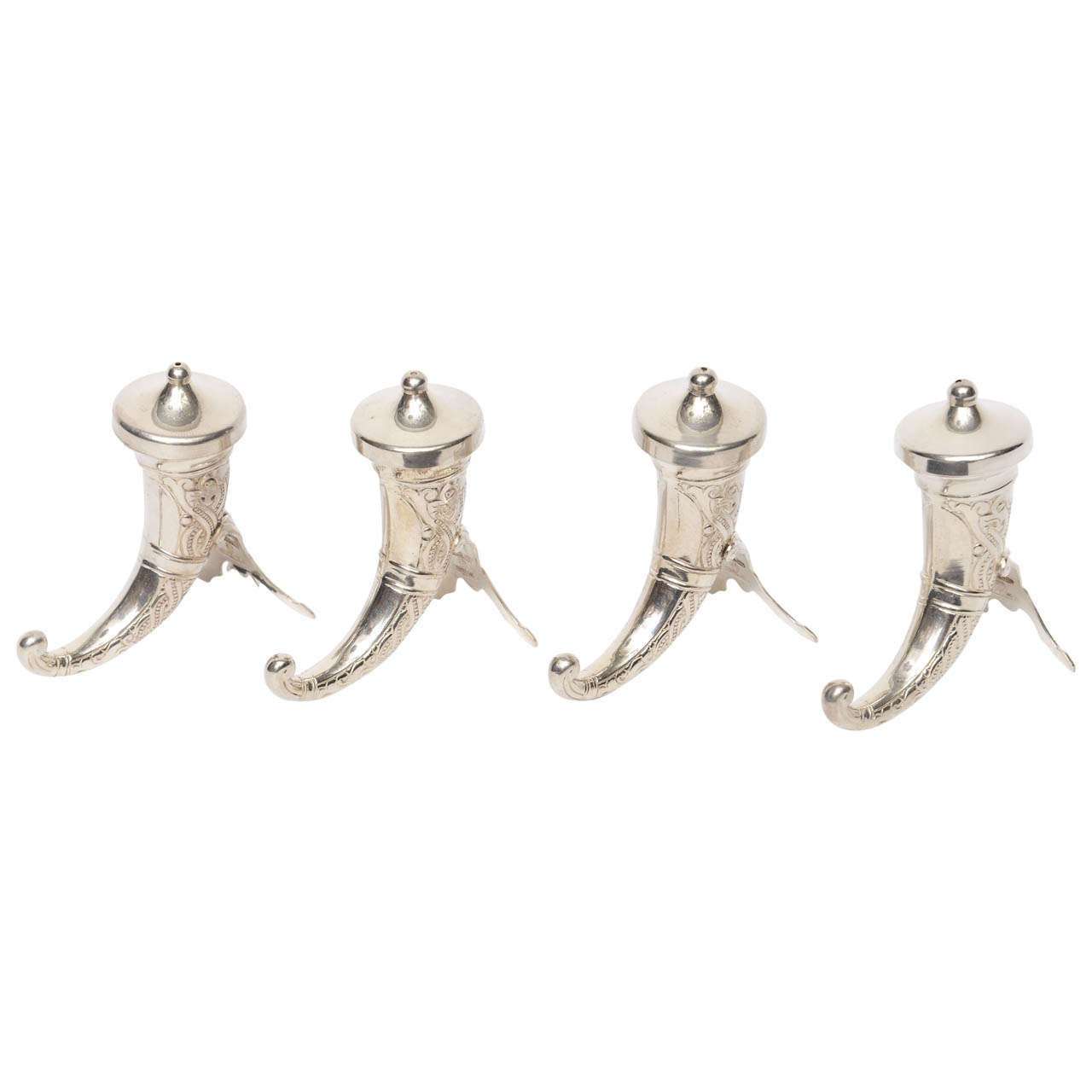 Set of Four Sterling Silver Salts, 20th Century For Sale