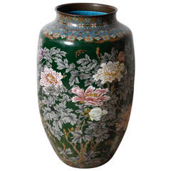 Japanese Cloisonné Chrysanthemum Vase Around 1910