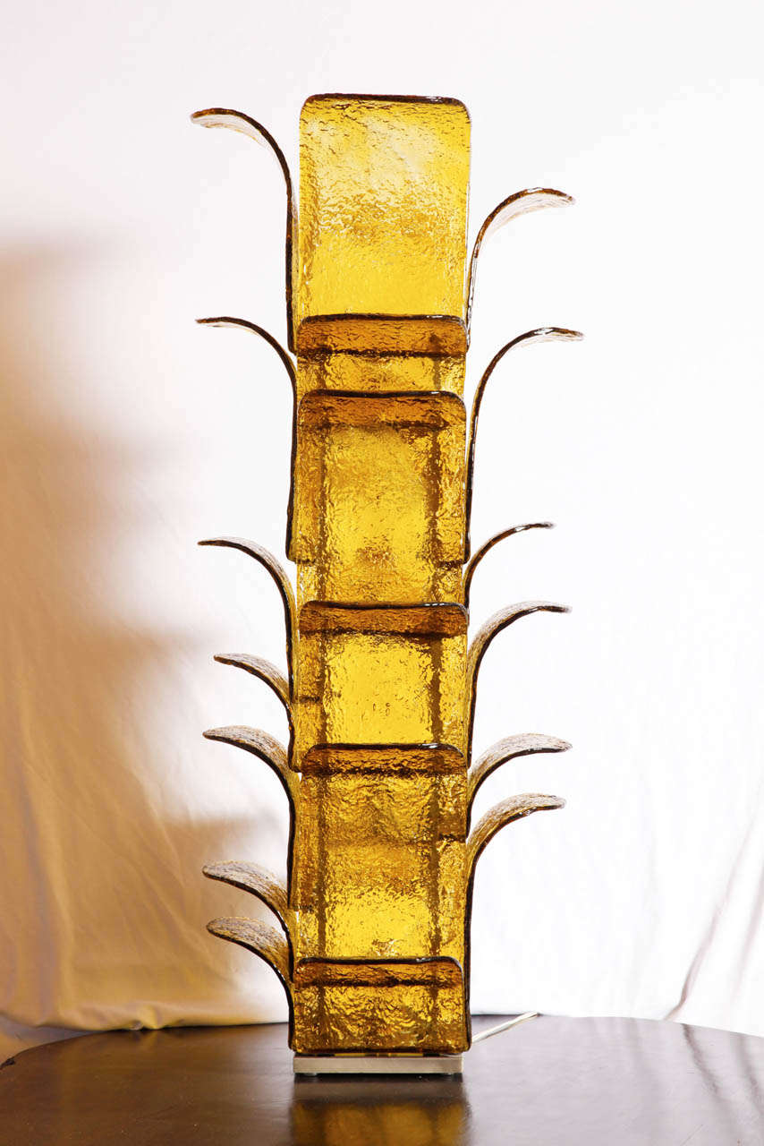 A 1960 s floor or table lamp in amber yellow murano glass
Carlo Nason by Mazegga