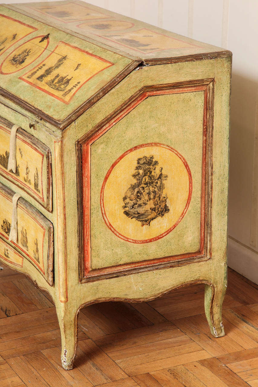 A 19th Century Painted and Decoupage Secretary For Sale 1