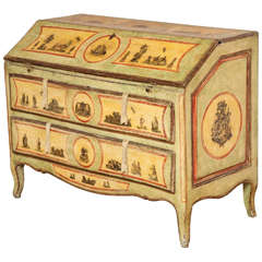 A 19th Century Painted and Decoupage Secretary