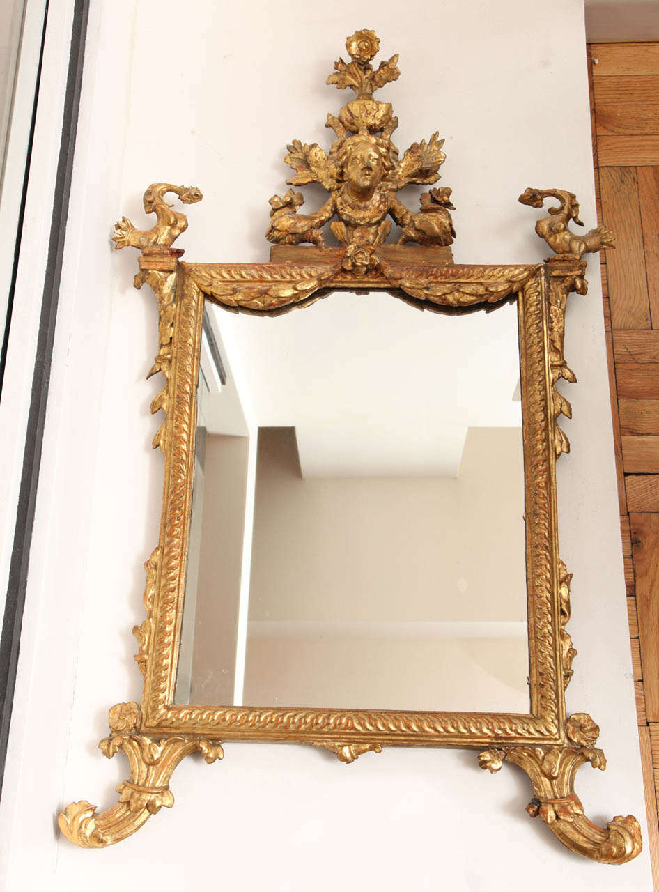 Italian Giltwood Mirror, Late 18th Century In Good Condition For Sale In New York, NY