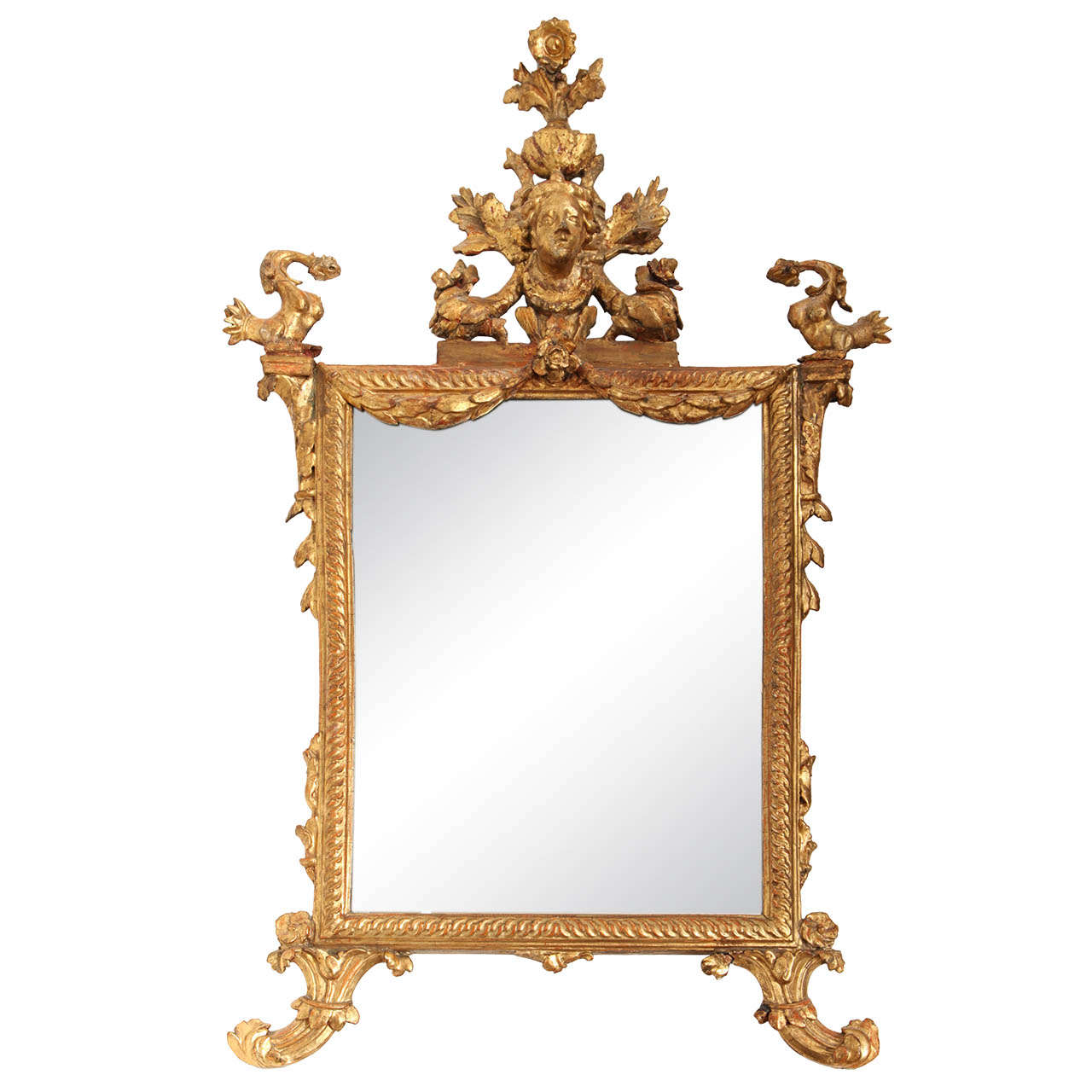 Italian Giltwood Mirror, Late 18th Century For Sale
