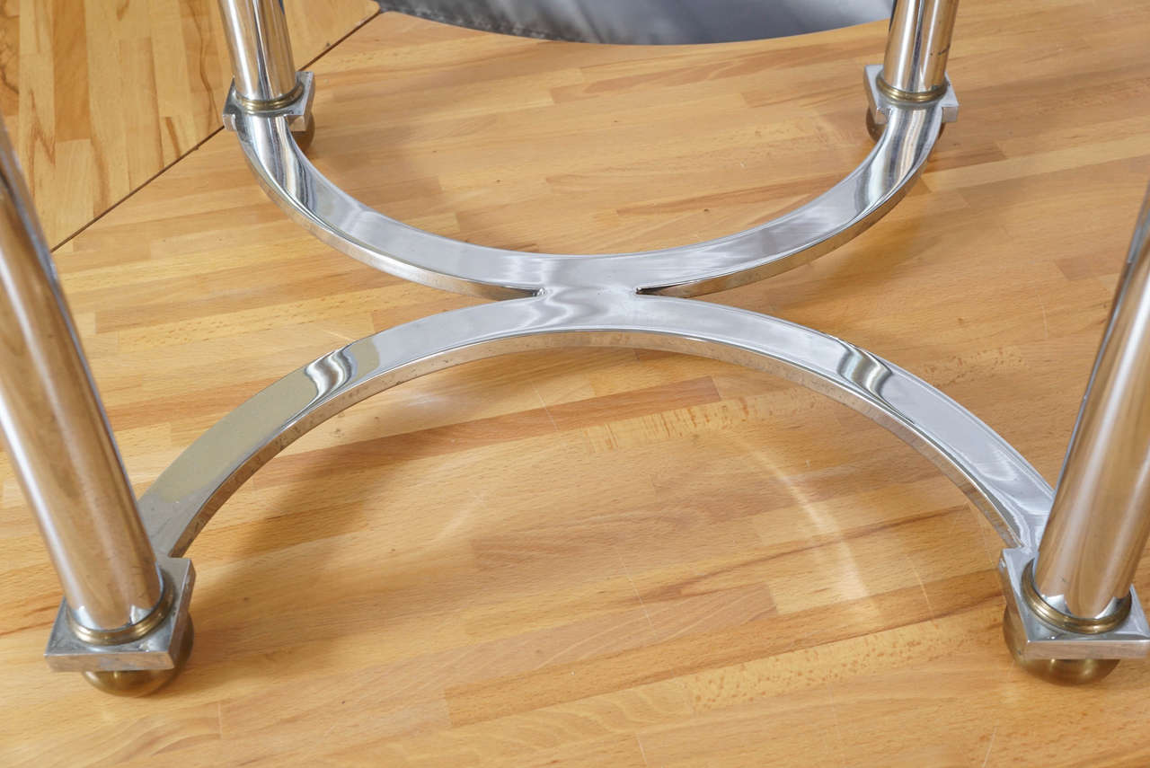 Mid-20th Century Mid-Century Chrome and Glass Side Table For Sale