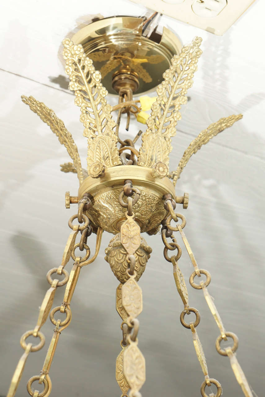 Bronze French Empire Style Chandelier In Excellent Condition In Hudson, NY