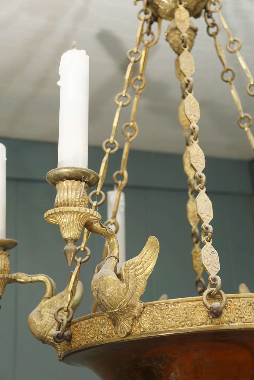 Early 20th Century Bronze French Empire Style Chandelier