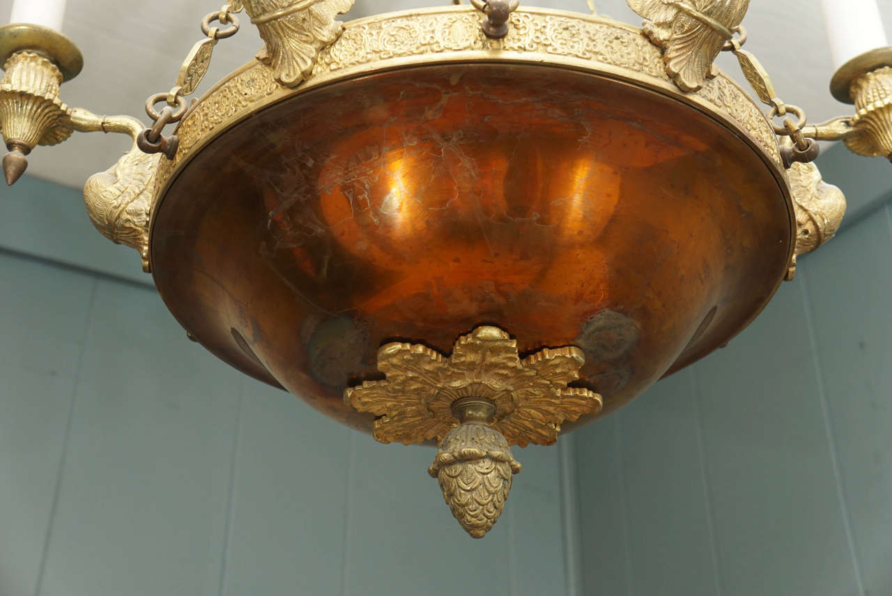 Bronze French Empire Style Chandelier 3