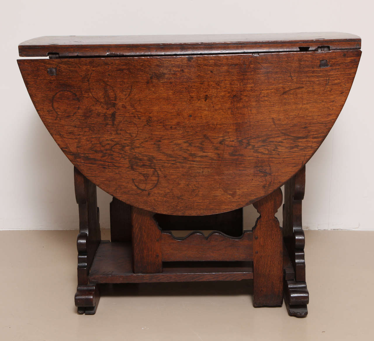 antique oak drop leaf table