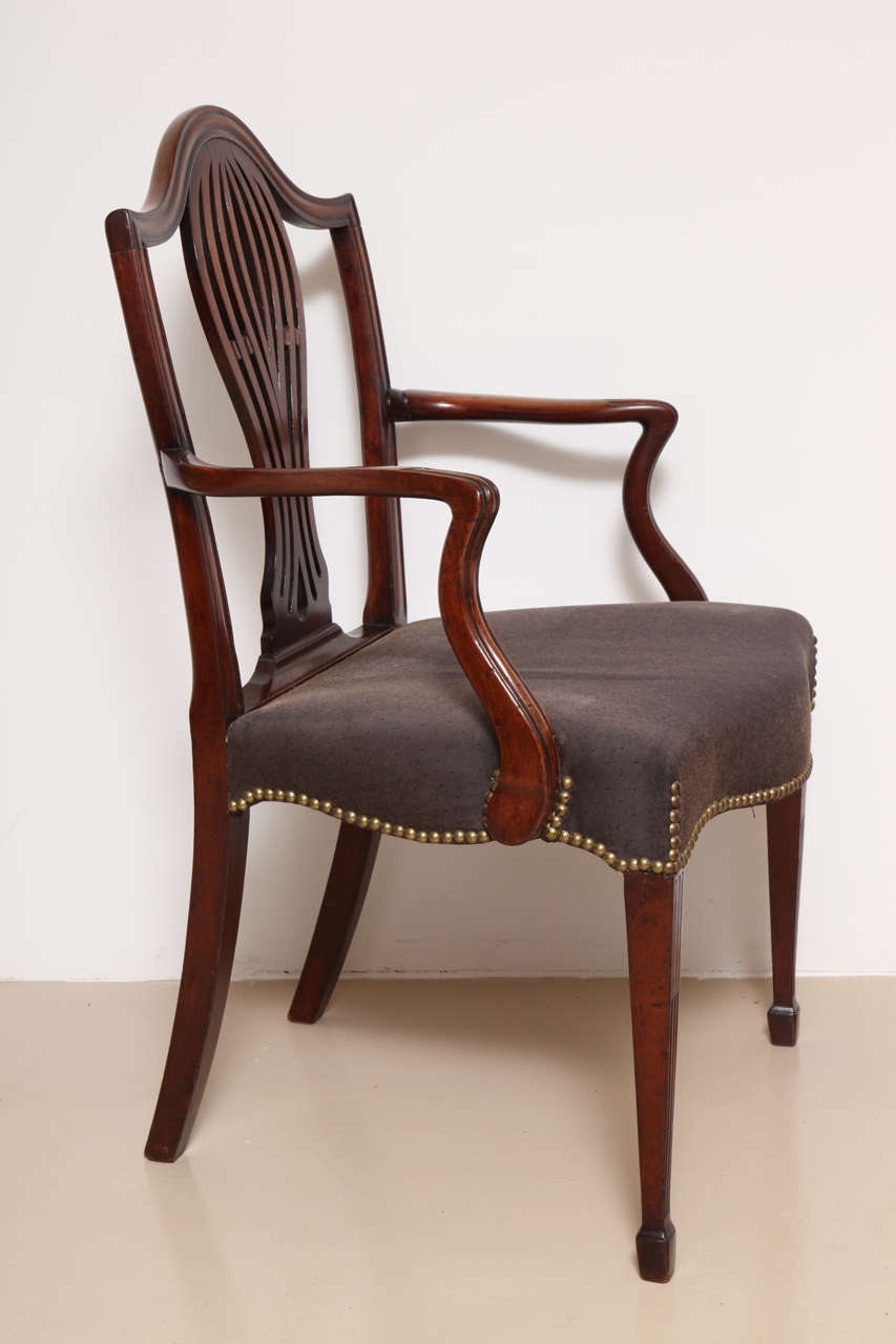 English George III Mahogany Armchair in the Manner of Hepplewhite