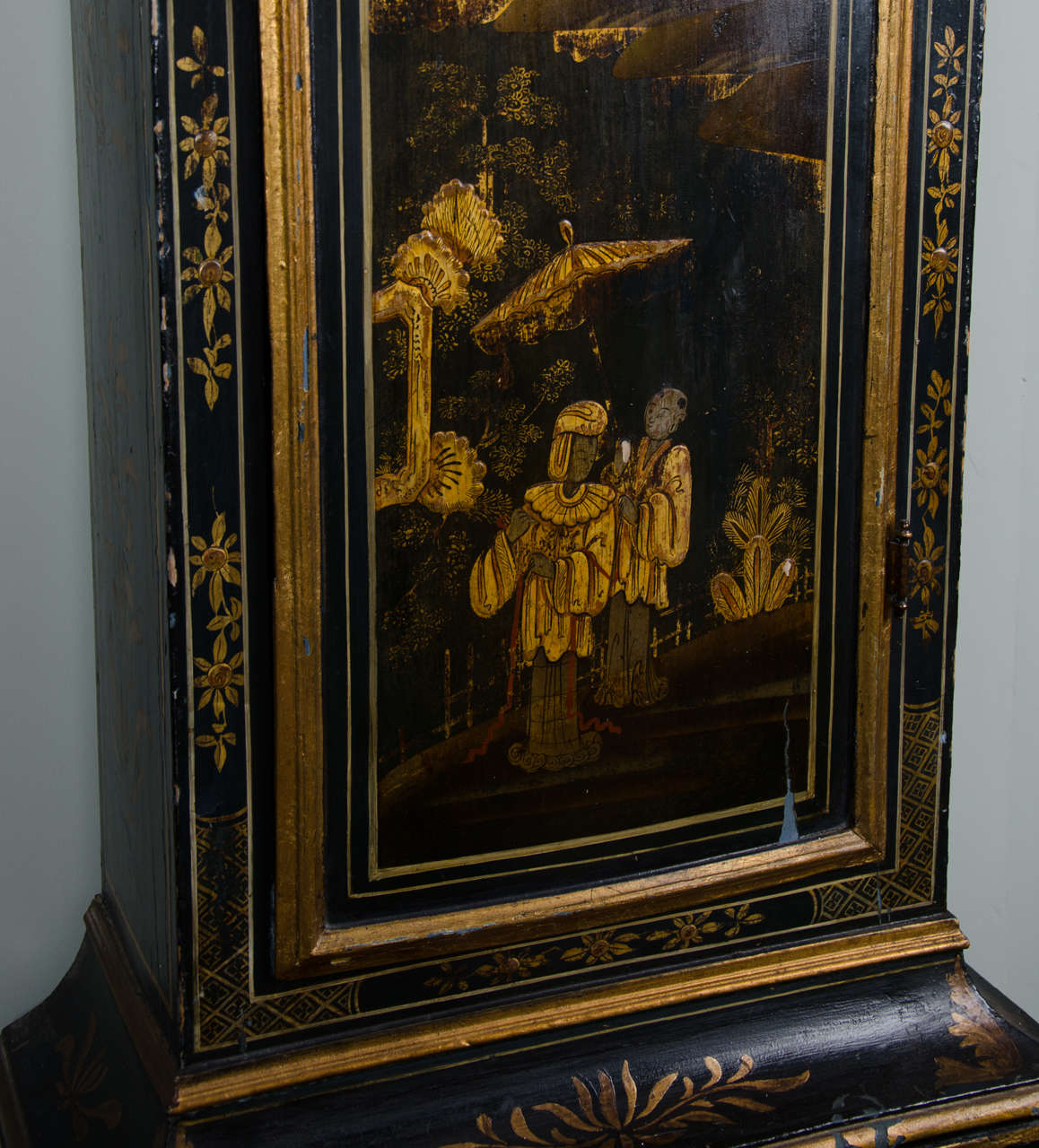 chinoiserie grandfather clock