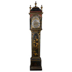 George III Chinoiserie Japanned Longcase Clock
