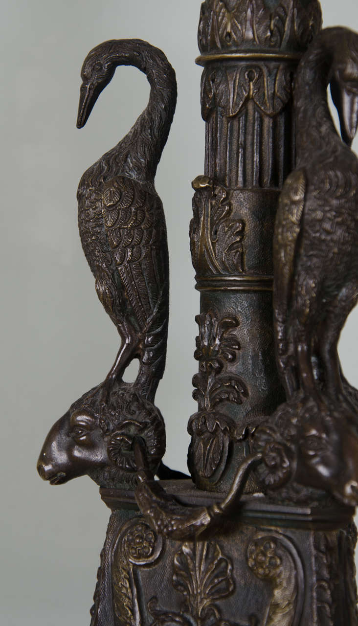 Pair of Gilt Bronze Candlesticks of Neoclassical Form 1