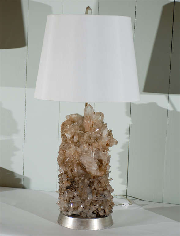 Pair of Rock Crystal Lamps by Carole Stupell