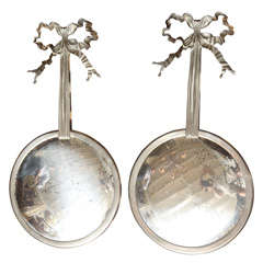 Fabulous Pair of Convex Mercury Glass with French Bow