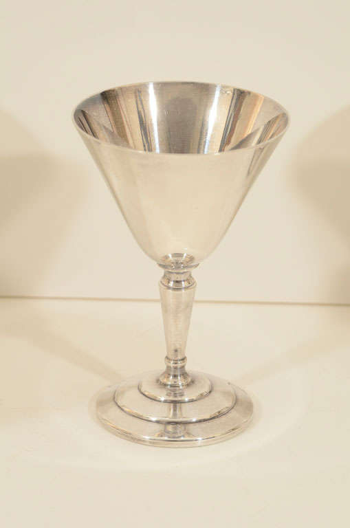 English Set of Six Cocktail Glasses by Mappin & Webb For Sale