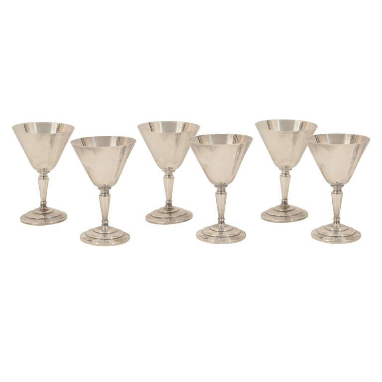 Set of Six Cocktail Glasses by Mappin & Webb For Sale
