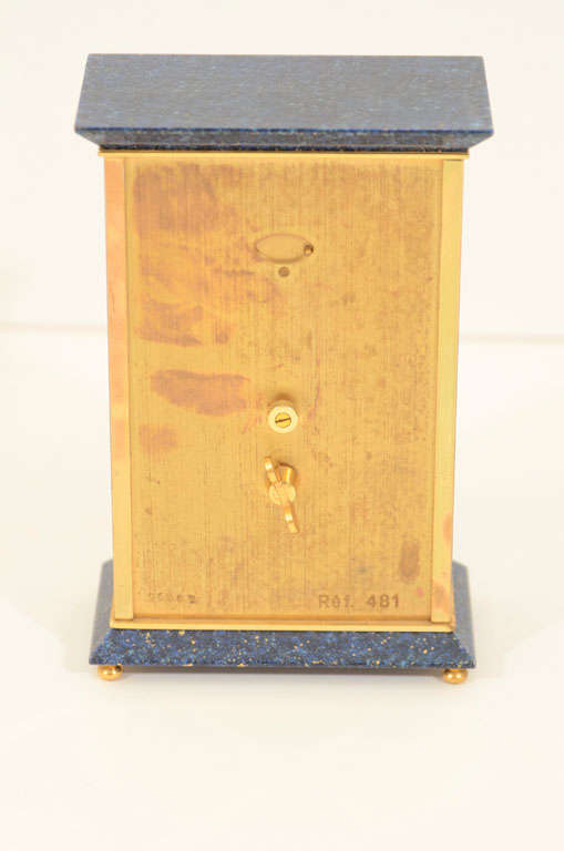 Jaeger-LeCoultre Gilt and Faux Lapis Desk Clock 2