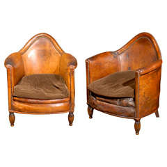 French Leather Chairs