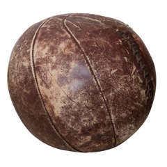 Antique A Large Beautifully Worn Leather Medicine Ball
