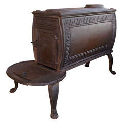 Antique Early Woodstove with Neoclassical Design