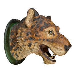 19th C Terra Cotta Head Of a Tiger