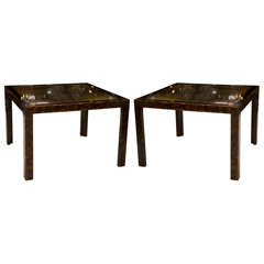 Mid Century John Widdicomb Faux Tortoise Tables