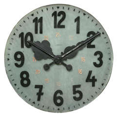 Vintage 1930's Belgian Opaque Glass Wall Clock