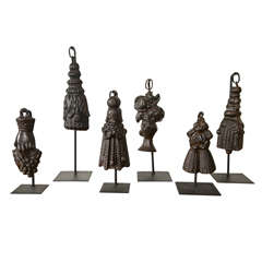 Set of 6 19th C Cast Iron Drapery Weights