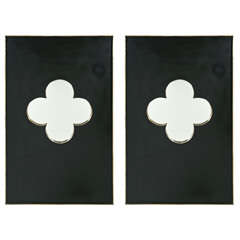 Pair of Decorative Quatrefoil Designed Mirrors