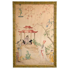 Faux Bamboo Framed Wallpaper Panel