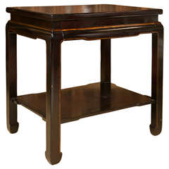 Lacquered Chinese Side Table with Drawer