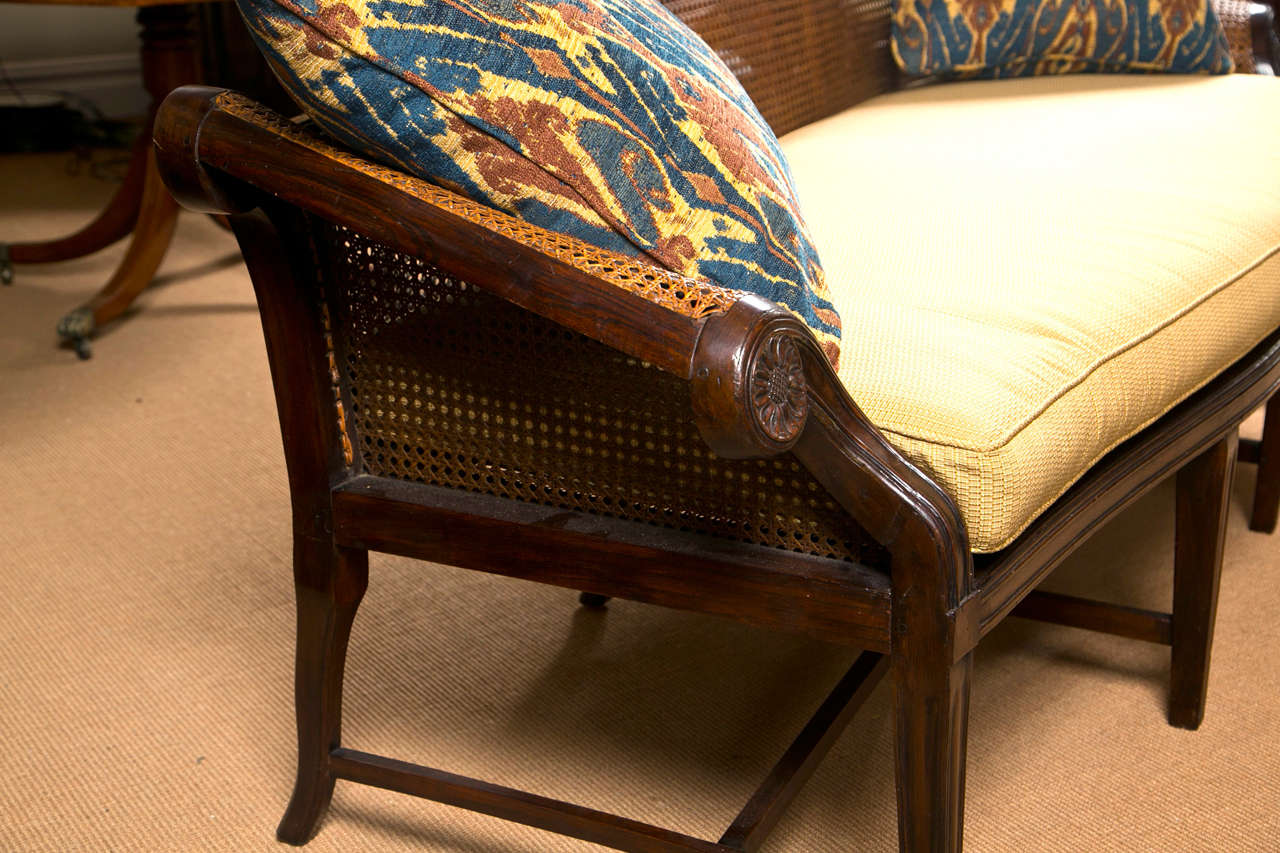 19th Century Chinese Export Rosewood Caned Sofa