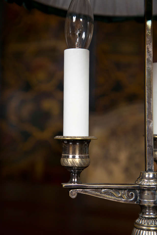 19th Century Silver Plate Bouillotte Lamp For Sale