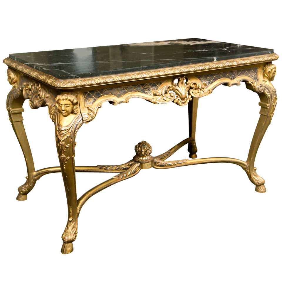 Black Lacquer Center or Console Table with 24K Gilt Bronze Serpent Legs
