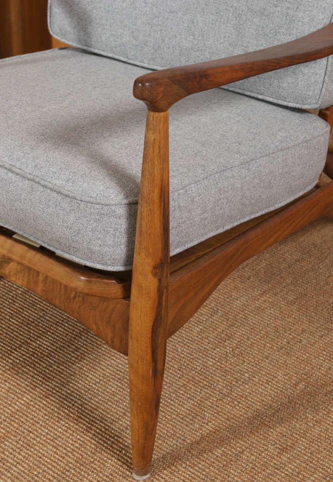 Walnut Lounge Chair at 1stdibs