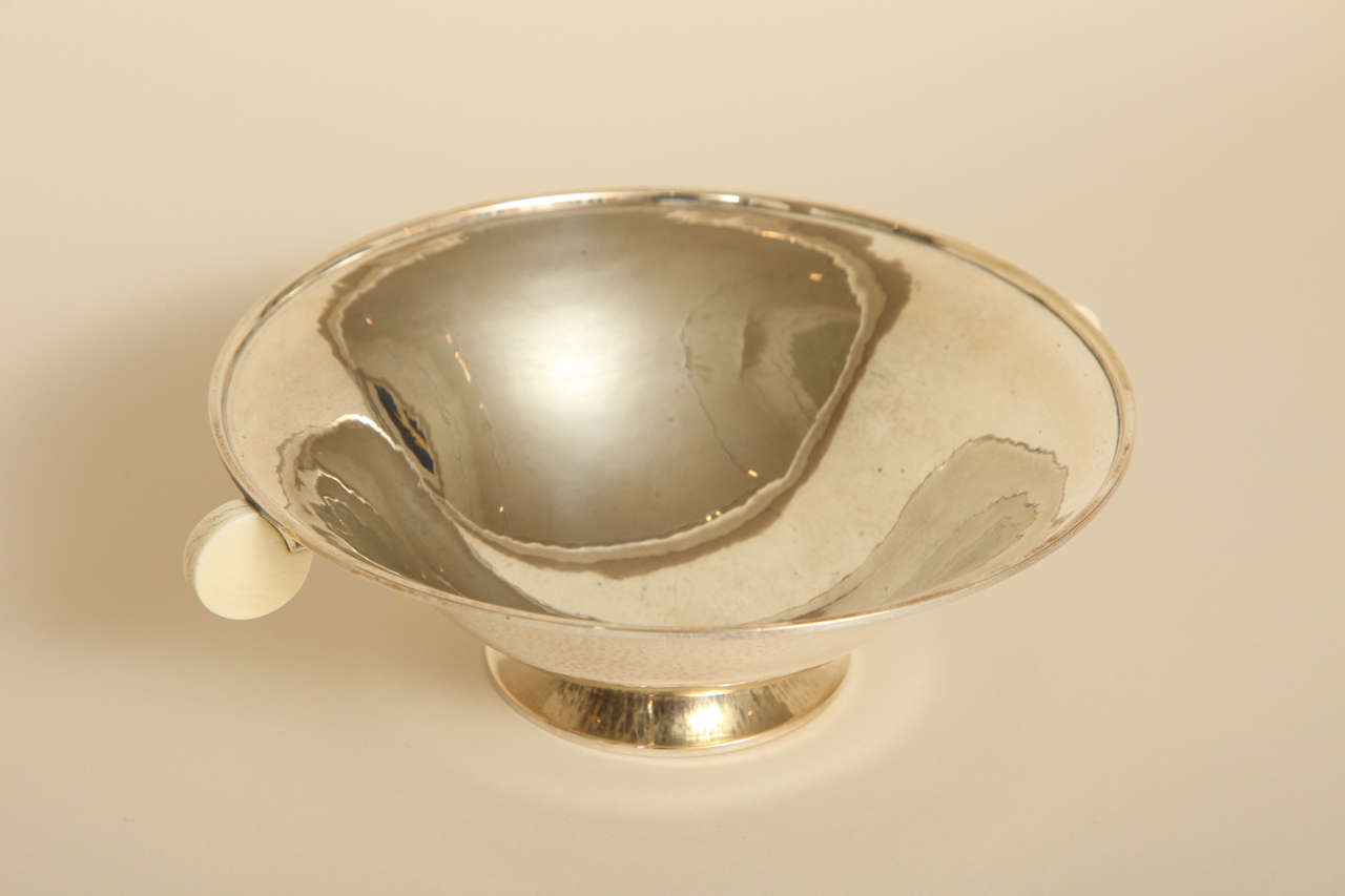 Belgian Art Deco Silver and Bone Coupe by Philippe Wolfers For Sale