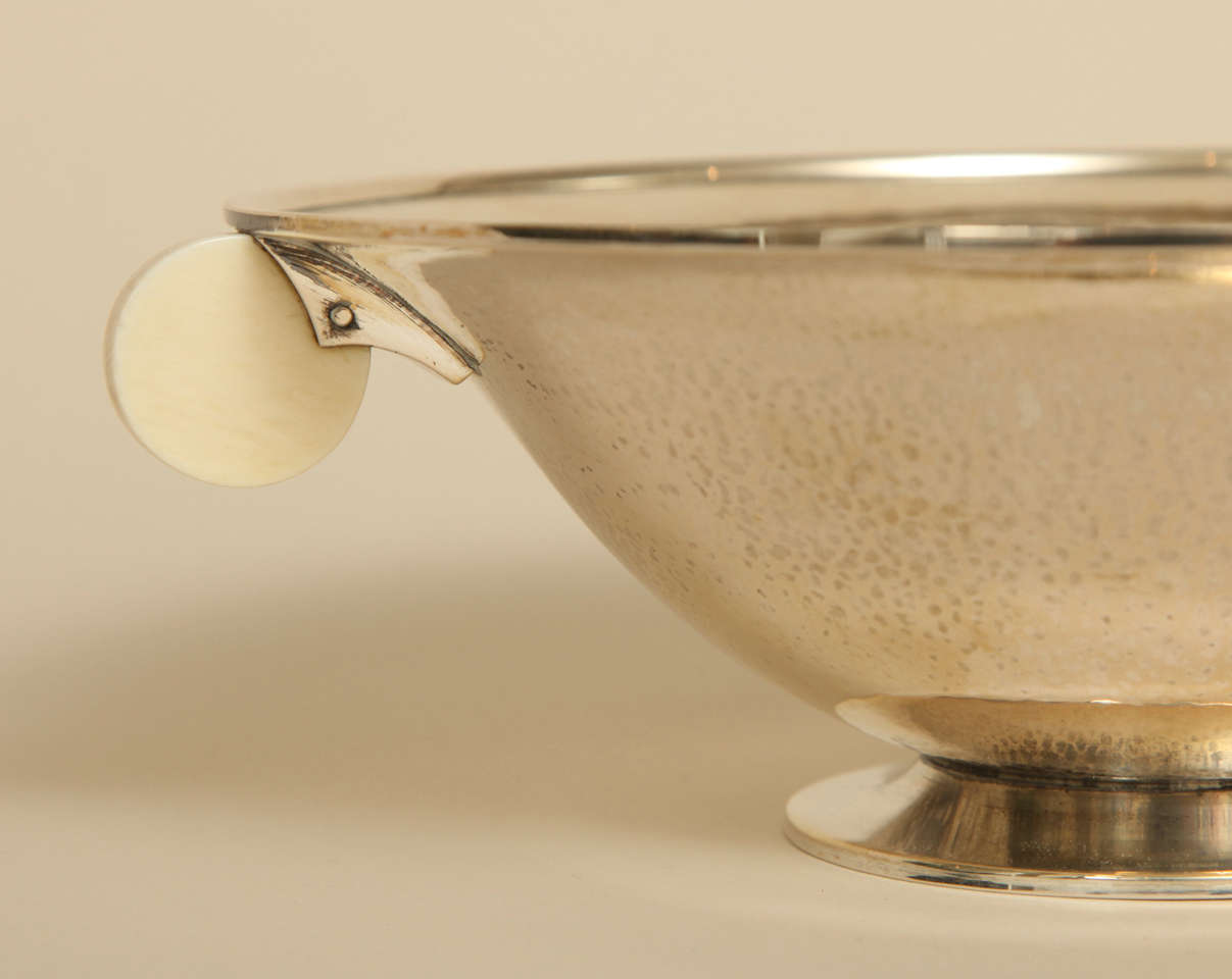 20th Century Art Deco Silver and Bone Coupe by Philippe Wolfers For Sale