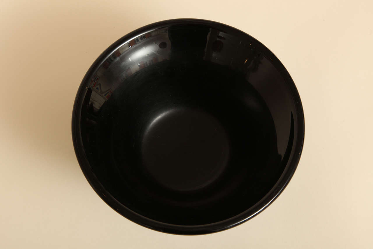 Art Deco Black Etched Glass Bowl by Jean Luce 2