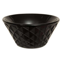 Art Deco Black Etched Glass Bowl by Jean Luce