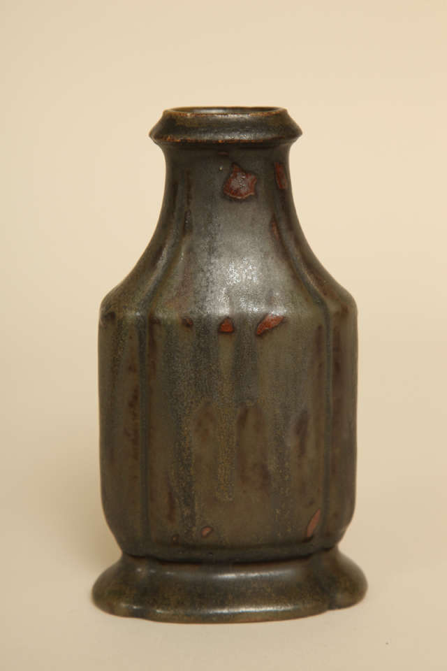 20th Century Emile Grittel French Ceramic Vase or Bottle For Sale