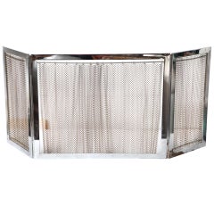 Chrome and Metal Fireplace Screen