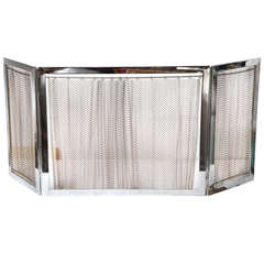 Chrome and Metal Fireplace Screen 12