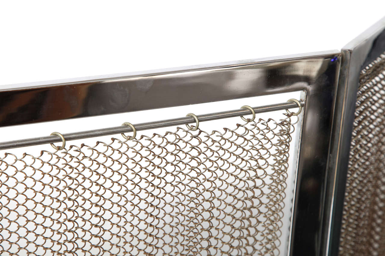 Chrome and Metal Fireplace Screen For Sale at 1stDibs chrome