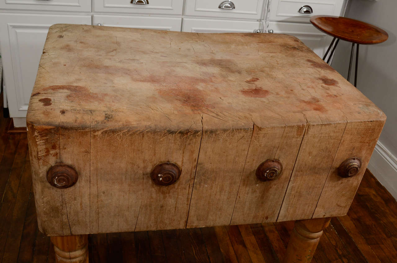 English Butcher Block from the early 19th Century 1