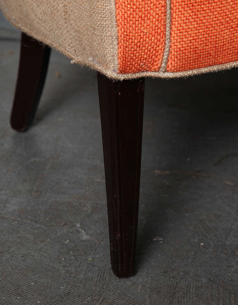 Antique Scandinavian Wingback Chair Updated in jute textile 1