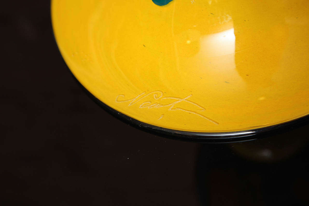 Contemporary Yellow Citron Glass Vase by Ioan Nemtoi 2