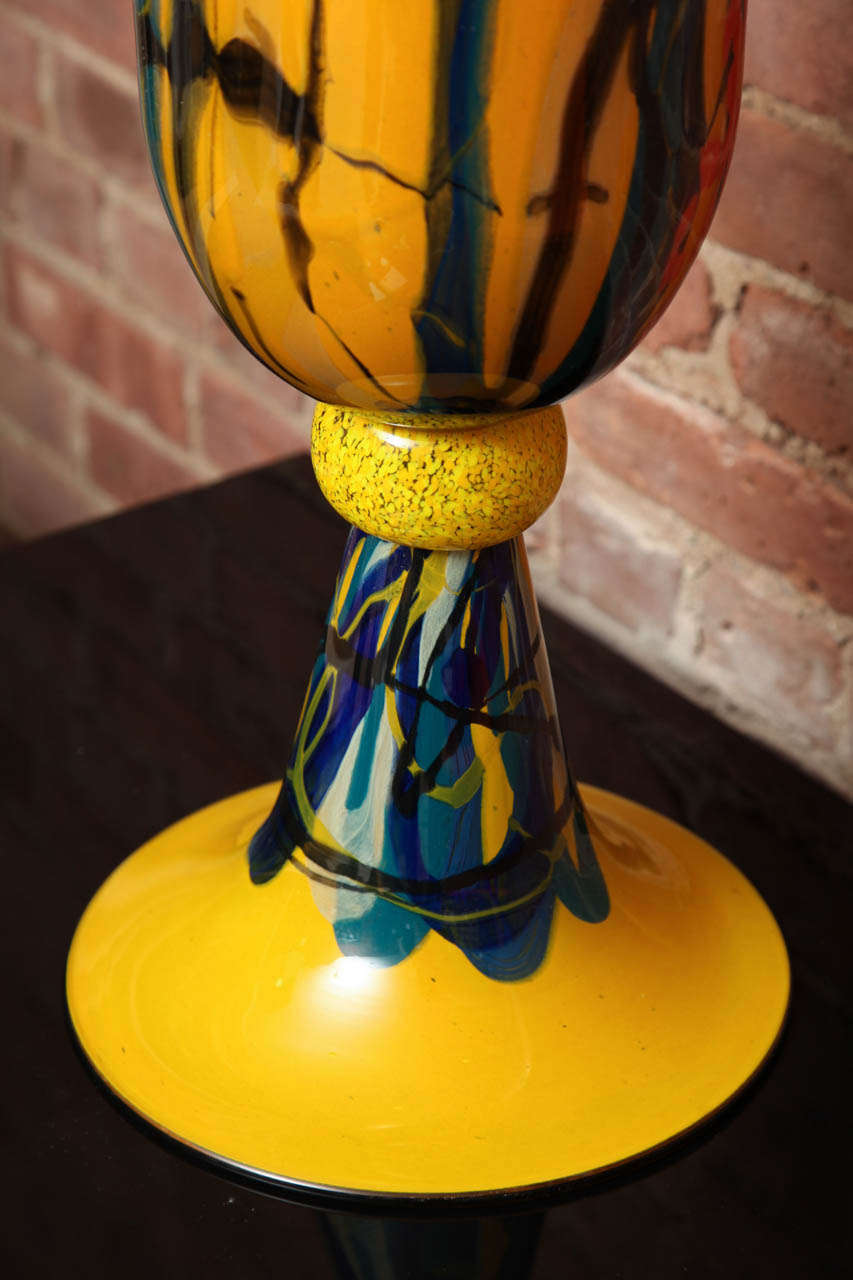 Contemporary Yellow Citron Glass Vase by Ioan Nemtoi 3