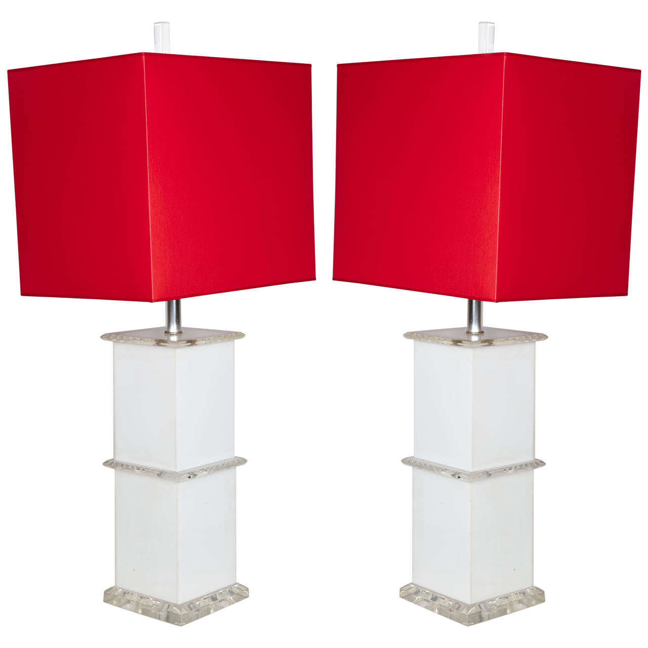 Pair Of 1970's Acrylic Lamps