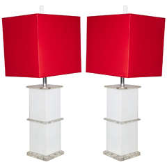 Pair Of 1970
s Acrylic Lamps