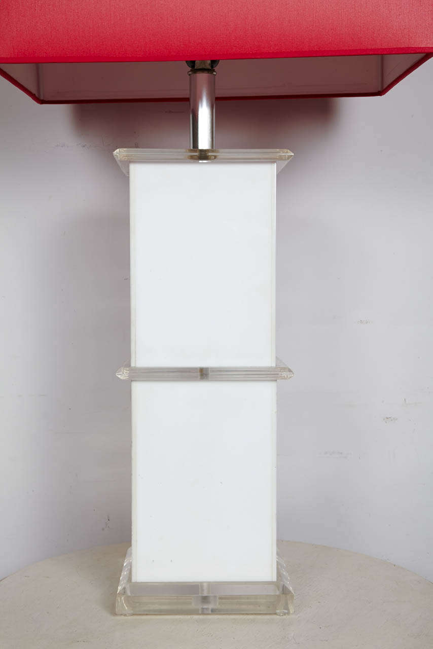Late 20th Century Pair Of 1970's Acrylic Lamps